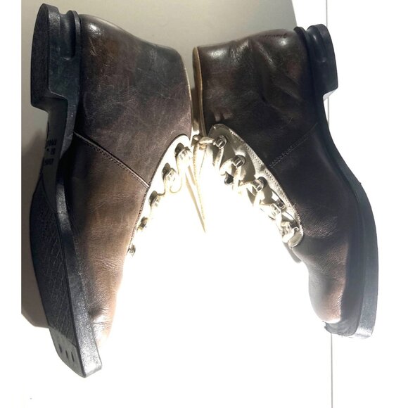 Arvios Vintage Leather Ski Boots Made In Norway With Red & White Accents Size 38 main image 13